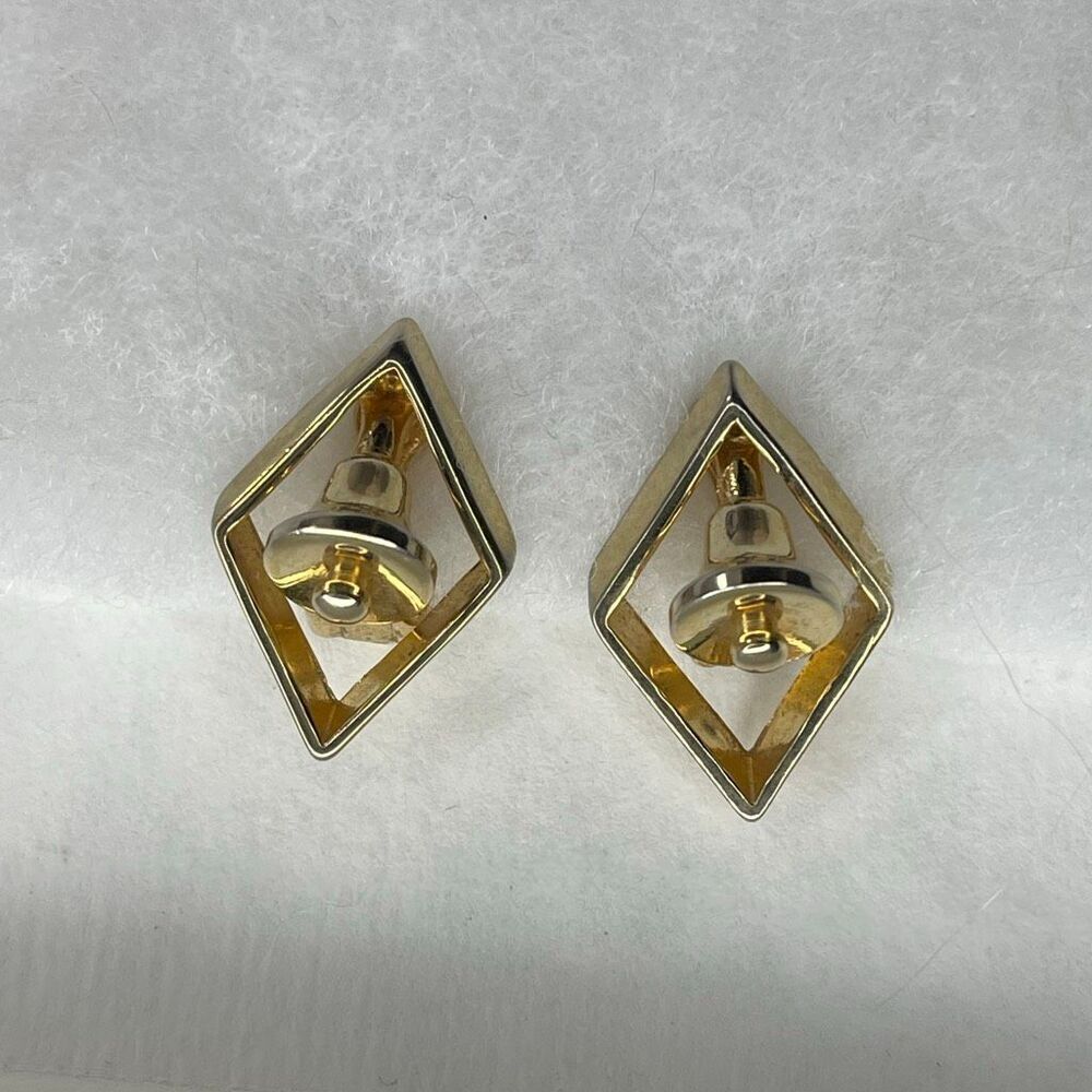 Vintage Coro gold tone clip bell decor earrings